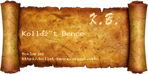 Kollát Bence névjegykártya